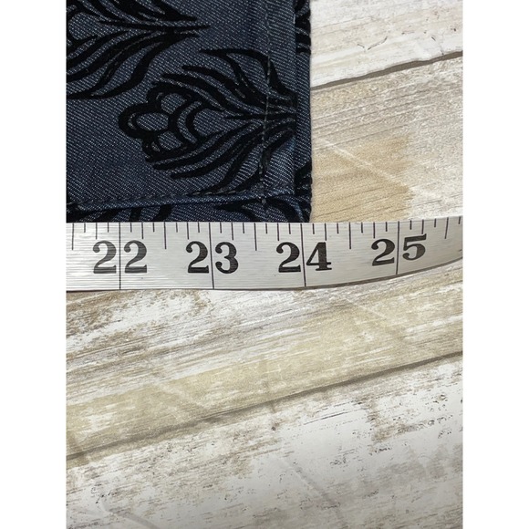 Coldwater Creek Natural Fit Slim Leg Premium Denim Black Patterned Pants - Picture 7 of 7